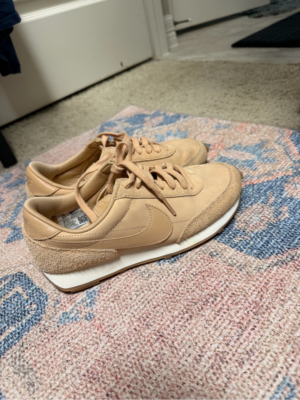Nike Beige/Tan Suede Low-Top Sneakers